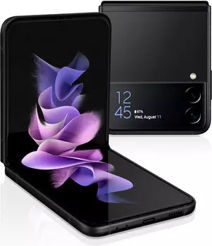 Смартфон Samsung Galaxy Z Flip3, 6.7" 1080x2640 Dynamic AMOLED 2X, Qualcomm Snapdragon 888, 8Gb RAM, 256Gb, 3G/4G/5G, NFC, Wi-Fi, BT, 2xCam, 2-Sim (nano SIM+eSIM), 3300 мА⋅ч, USB Type-C, Android 11, черный (SM-F711BZKESER)