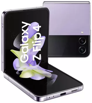 Смартфон Samsung Galaxy Z Flip 4, 6.7" 1080x2640 Dynamic AMOLED 2X, Qualcomm Snapdragon 8 Gen1, 8Gb RAM, 256Gb, 3G/4G/5G, NFC, Wi-Fi, BT, 2xCam, 2-Sim (nano SIM+eSIM), 3700 мА⋅ч, USB Type-C, Android 12, фиолетовый (SM-F721BLVEAFC)