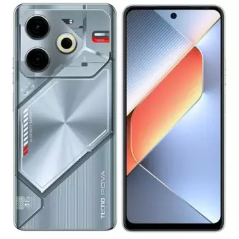 Смартфон Tecno POVA 6 Neo, 6.8" 2460x1080 IPS, MediaTek Helio G99 Ultimate, 8Gb RAM, 256Gb, 3G/4G, NFC, Wi-Fi, BT, 2xCam, 2-Sim, 7000 мАч, USB Type-C, Android 14, серебристый (TCN-LI6.8.256.STSI)