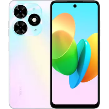 Смартфон Tecno SPARK 20C, 6.56" 720x1612 IPS, MediaTek Helio G36, 4Gb RAM, 128Gb, 3G/4G, NFC, Wi-Fi, BT, 2xCam, 2-Sim, 5000 мАч, USB Type-C, Android 13, белый (TCN-BG7N.4.128.MYW)
