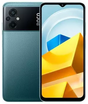 Смартфон Xiaomi POCO M5, 6.58" 1080x2408 IPS, MediaTek Helio G99, 4Gb RAM, 64Gb, 3G/4G, NFC, Wi-Fi, BT, 3xCam, 2-Sim, 5000 мА⋅ч, USB Type-C, Android 12, зеленый (42494)