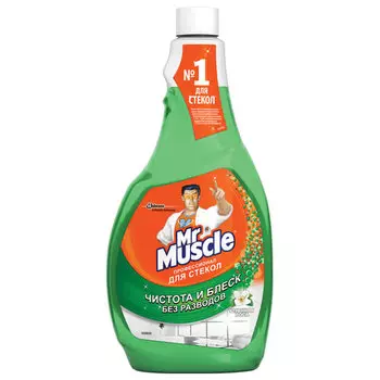 сменный флакон для мытья стекол и зеркал МИСТЕР МУСКУЛ Утренняя роса, 500мл (600331)