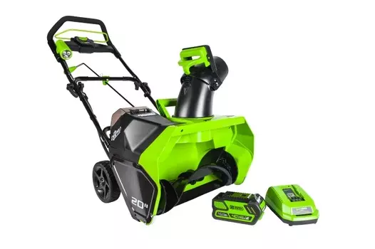 Снегоуборщик GreenWorks G-MAX 40V GD40SB, электрический, аккумуляторный, фара, 15.2кг (2600607) АКБ 4А/ч + ЗУ