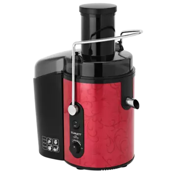 Соковыжималка центробежная Scarlett MaxPower SC-JE50S26 1500Вт, черный/красный