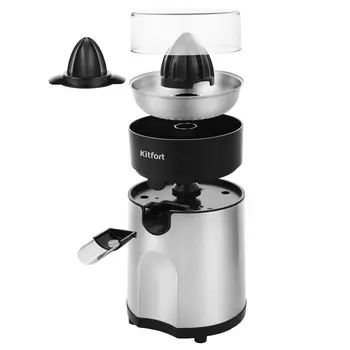 Соковыжималка для цитрусовых Kitfort КТ-1113 85 Вт, серебристый/черный (КТ-1113)