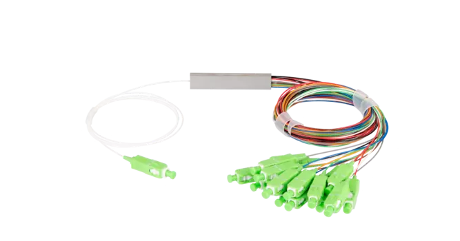 Сплиттер планарный NIKOMAX NMF-SPP1X16A1-SCA-M, портов: 16, одномодовый 9/125мкм, стандарта G657.A1, SC/APC, миникорпус, с равным коэффициентом деления, 0.9 мм, металл, серый (NMF-SPP1X16A1-SCA-M)