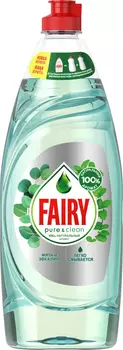 Средство для мытья посуды FAIRY Pure &amp; Clean , 650мл, жидкость, Мята и Эвкалипт (00000328)