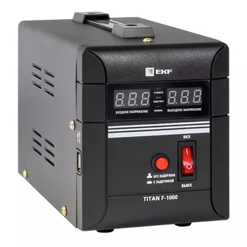 Стабилизатор напряжения EKF TITAN F-1000, 1000 VA, EURO, черный (stab-f-1000)
