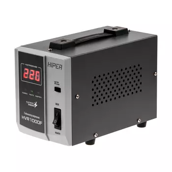 Стабилизатор напряжения Hiper HVR1000F, 1000VA, 800Вт, EURO, черный/серебристый