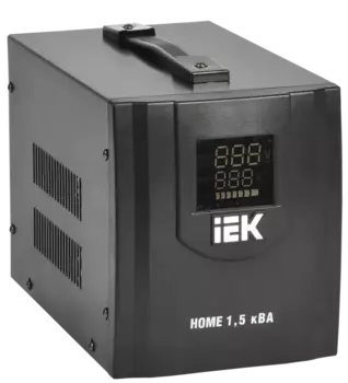 Стабилизатор напряжения IEK Home, 1500 VA, клеммная колодка, черный (IVS20-1-01500)