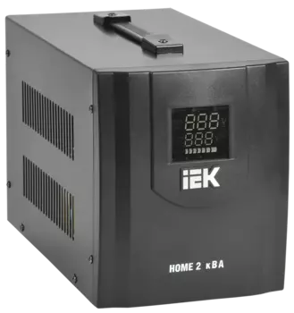 Стабилизатор напряжения IEK Home, 2000 VA, клеммная колодка, черный (IVS20-1-02000)