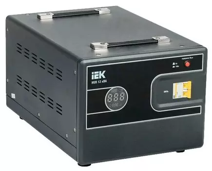 Стабилизатор напряжения IEK HUB, 12000 VA, клеммная колодка, черный (IVS21-1-012-13)