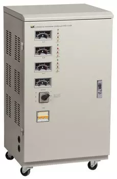 Стабилизатор напряжения IEK СНИ3-15, 15000VA, клеммная колодка, белый (IVS10-3-15000)
