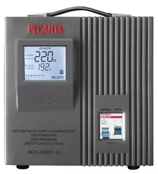 Стабилизатор напряжения Ресанта ACH-3000/1-Ц, 3 кВт, клеммная колодка, серый