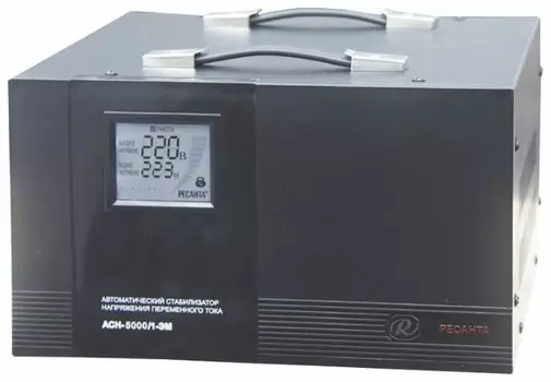 Стабилизатор напряжения Ресанта АСН-5000/1-ЭМ, 5 кВт, клеммная колодка, черный (63/1/6)