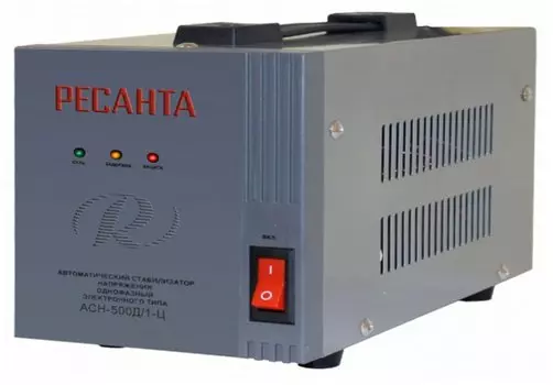 Стабилизатор напряжения Ресанта АСН-500Д/1-Ц, 500 VA, 500 Вт, EURO, серый (63/6/37)