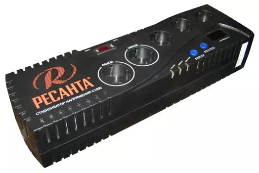 Стабилизатор напряжения Ресанта С1000, 900 Вт, EURO, черный (63/6/32)