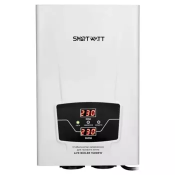 Стабилизатор напряжения SMARTWATT AVR BOILER 1500RW, 1500 VA, EURO, белый (4512020020001)