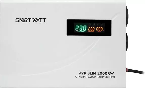 Стабилизатор напряжения SMARTWATT AVR SLIM 2000RW, 2000 VA, 2 кВт, EURO, белый (4512020310004)