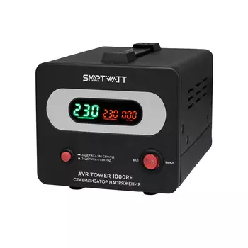 Стабилизатор напряжения SMARTWATT AVR TOWER 1000RF, 1000 VA, клеммная колодка, черный (4512020370002)