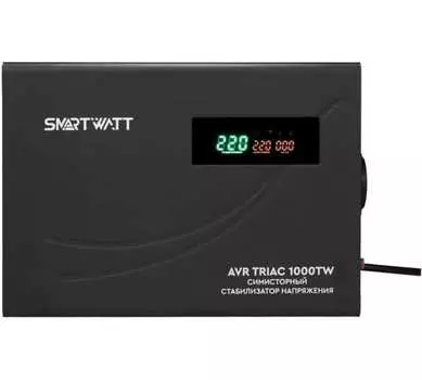 Стабилизатор напряжения SMARTWATT AVR TRIAC 1000TW, 1000 VA, EURO, черный (4512020380001)