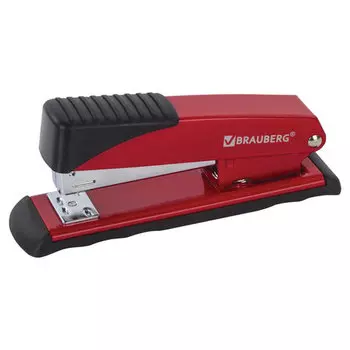 Степлер настольный до 30 листов - 24/6, 26/6, красный, Brauberg Office (228613)