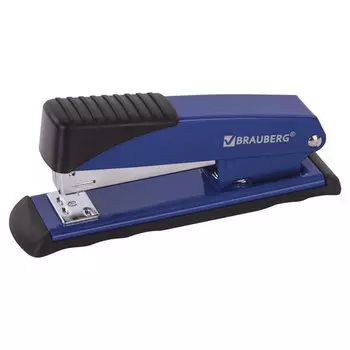 Степлер настольный до 30 листов - 24/6 26/6, синий /черный, Brauberg Office (228612)