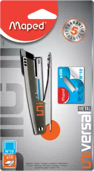 Степлер ручной до 12 листов - № 10, серый, Maped Universal Metal (043500)