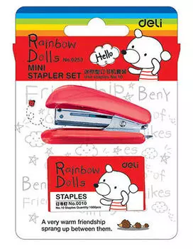 Степлер ручной до 12 листов, 40 скоб, ассорти, Deli Mini N10 (E0253)