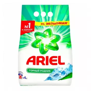 Стиральный порошок Ariel Горный родник, белое и цветное белье, 4кг