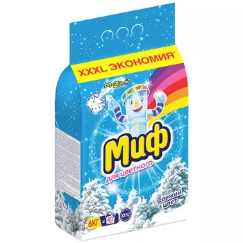 Стиральный порошок МИФ 3 в 1, для цветного белья, 6кг, автомат