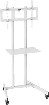 Мобильная стойка для телевизоров Cactus CS-ST04, 37"-70", VESA 100x100мм-500х400мм, до 68 кг, белый (CS-ST04WT)