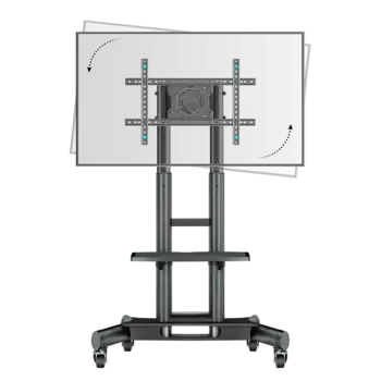 Стойка мобильная для телевизоров ONKRON TS1551R, 40"-75", VESA 100x100мм-600x400мм, наклонный, поворотный, до 50 кг, черный (TS1551R)