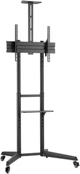 Стойка напольная для дисплеев и телевизоров Ultramounts UM268, 37"-75", VESA 100x100мм-600x400мм, наклонный, до 50 кг, черный (UM268)