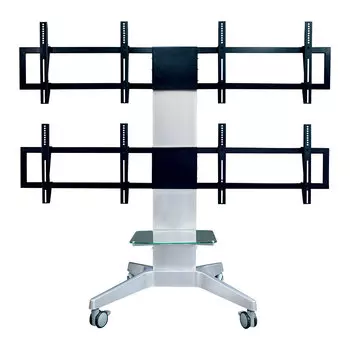 Стойка напольная TV/монитора Arm media PT-STAND-16, 26"-55", 4-монитора, VESA 100x100мм-700x400мм, наклонный, до 120кг, черный/серебристый (10243)