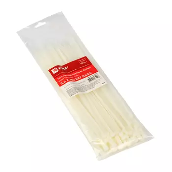 Стяжка EKF plc-c-3.6x250, 3.6 мм x 250 мм, 100 шт., белый