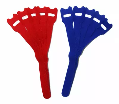 Стяжка-липучка Hyperline, 1.4 см x 125 мм, 10 шт., несколько цветов (WASN-125-mix-10)