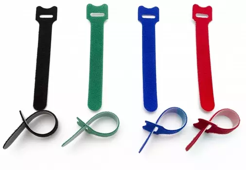 Стяжка-липучка Hyperline, 1.4 см x 135 мм, 10 шт., несколько цветов (WASN-135-mix-10)