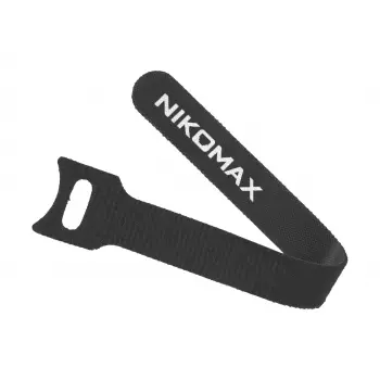 Стяжка-липучка Nikomax, 1.2 см x 150 мм, 10 шт., с мягкой пряжкой, черный (NMC-CTV150-12-SB-BK-10)