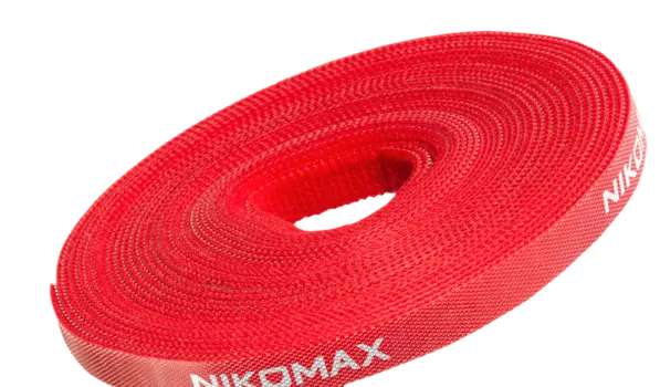 Стяжка-липучка Nikomax, 9 мм x 5м, 1 шт., в рулоне, красный (NMC-CTV05M-09-RL-RD)