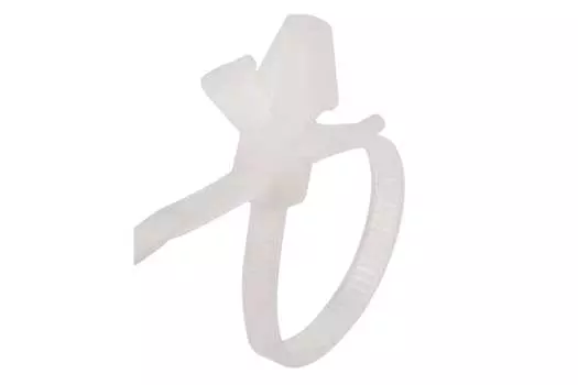 Стяжка Rexant, 2.5мм x 10см, 100шт., с дюбель-пистоном, белый (07-0107)