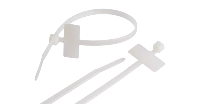 Стяжка с площадкой Nikomax нейлоновая неоткрывающаяся, 2.5 мм x 100 мм, 100 шт., белый (NMC-CTN100-25-MK-WT-100)