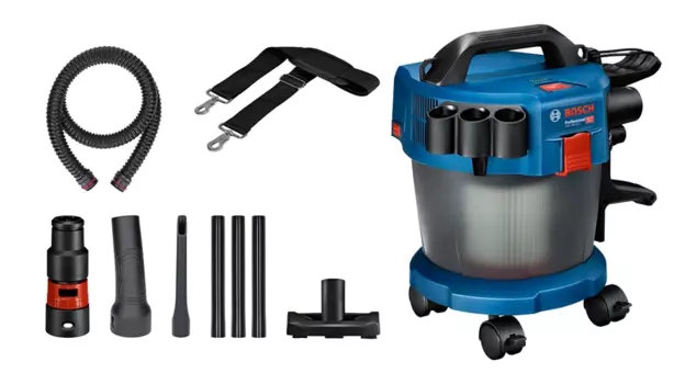Строительный пылесос BOSCH GAS 18V-10L, аккумуляторный, сухая уборка, объем пылесборника 10л, контейнер, длина шланга 1.6м, 4.6кг (06019C6302) поставляется без аккумуляторов и зарядного устройства
