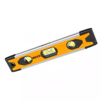 Строительный уровень 22.5см, 3 глазка, брусковый, магнитный, INGCO HMSL01030 (HMSL01030)