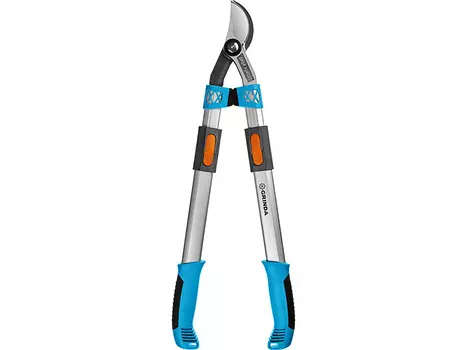 Сучкорез GRINDA F-900T, двухрычажный, телескопические рукоятки, макс. диаметр ветвей 4.3 см (424510)