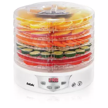 Сушилка для овощей и фруктов BBK BDH305D 240Вт, 35-70 °C, белый/серебристый (BDH305D)