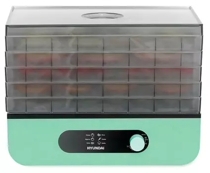 Сушилка для овощей и фруктов Hyundai HYDF-5032, 400Вт, 35-70 °C, мятный (HYDF-5032)