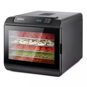 Сушилка для овощей и фруктов Kitfort КТ-1904, 500Вт, 35-70 °C, черный