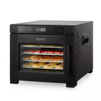 Сушилка для овощей и фруктов Kitfort КТ-1964, 600 Вт, 35-75 °C, черный (КТ-1964)