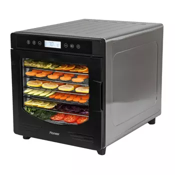 Сушилка для овощей и фруктов Pioneer FD108, 700Вт, 35-75 °C, серебристый/черный